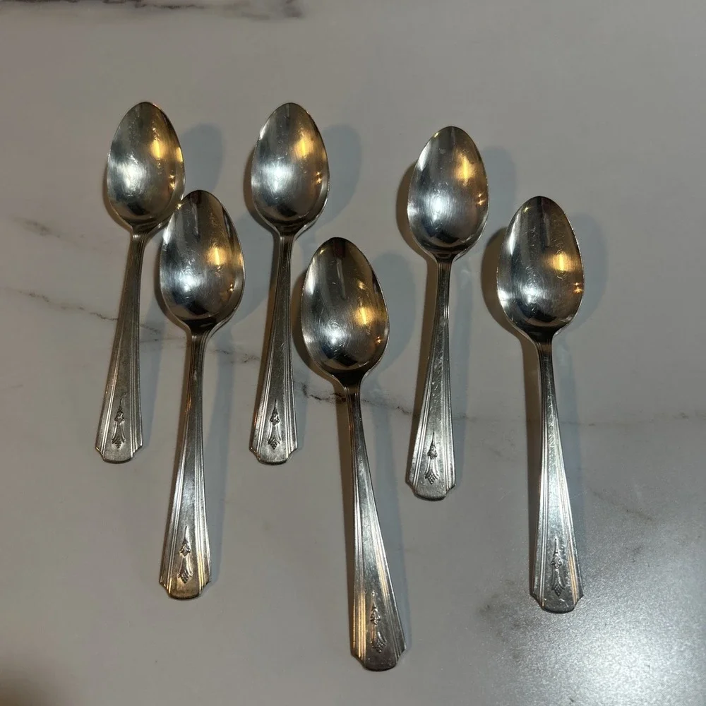 1929 Berkeley Peerless Silver-Plated Teaspoons, set of 6